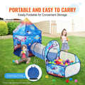 3 in 1 Kids Play Tent Tunnel Popup Playhouse Royal Blue Rocket
