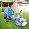 3 in 1 Kids Play Tent Tunnel Popup Playhouse Royal Blue Rocket