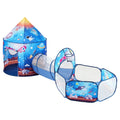 3 in 1 Kids Play Tent Tunnel Popup Playhouse Royal Blue Rocket