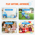 3 in 1 Kids Play Tent with Tunnel, Basketball Hoop for Boys, Girls, Babies and Toddlers, Indoor/Outdoor Pop Up Playhouse with Carrying Bag & Banding Straps Birthday Gifts, Blue Ocean