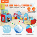 5in1 Kids Play Tent Tunnel Basketball Hoop Indoor Outdoor Playhouse