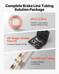 Brake Line Flare Kit 7.6m Copper 4.76mm Tube Cutter 16 Fittings 5 Adapters