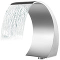 Stainless Steel Pool Fountain 17.7 x 11.8 x 23.6 inches Pool Fountain Silver Pool Fountains for In Ground Pools Garden Outdoor Waterfalls Sheer Descent Pond Water Feature