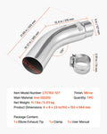 Elbow Exhaust Tip 127mm Inlet 152.4mm Outlet Chrome Truck Car