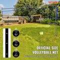 Portable Volleyball Net Set Adjustable Height Steel Poles Pump Bag