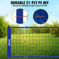 Portable Volleyball Net Set Adjustable Height Steel Poles Pump Bag