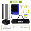 Portable Volleyball Net Set Adjustable Height Steel Poles Pump Bag