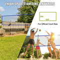 Portable Volleyball Net Set Adjustable Height Steel Poles Pump Bag