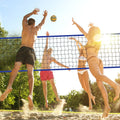 Portable Volleyball Net Set Adjustable Height Steel Poles Pump Bag