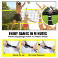 Portable Volleyball Net Set Adjustable Height Steel Poles Beach Backyard