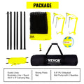 Portable Volleyball Net Set Adjustable Height Steel Poles Beach Backyard