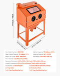 Sandblasting Cabinet 435L Dual Guns 1200W Dust Collector