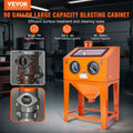 90 Gallon Sandblasting Cabinet 40-120PSI Heavy Duty Sand Blaster