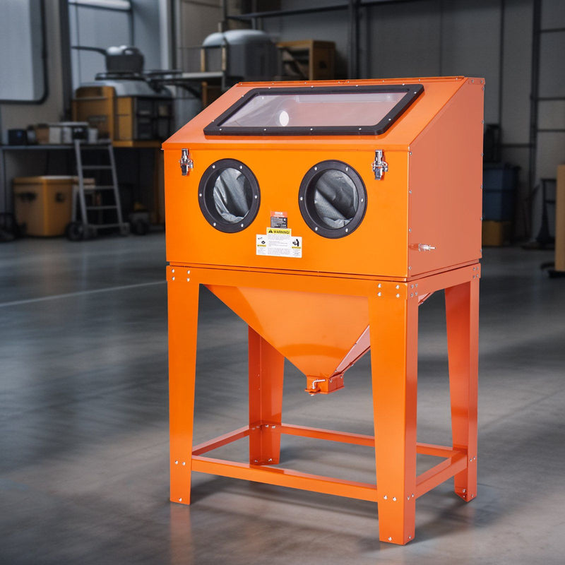 90 Gallon Sandblasting Cabinet 40-120PSI Heavy Duty Sand Blaster