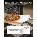 Pizza Stone, 508 x 355 mm Rectangular Cordierite Pizza Stone, Extra Large Baking-Stone with Aluminum Peel, 15 mm Thick Heat-Resistant Cordierite, for Oven, Baking Bread & Pizzas, BBQ Grilling