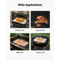 Pizza Stone, 508 x 355 mm Rectangular Cordierite Pizza Stone, Extra Large Baking-Stone with Aluminum Peel, 15 mm Thick Heat-Resistant Cordierite, for Oven, Baking Bread & Pizzas, BBQ Grilling