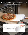 Pizza Stone 508x355mm Cordierite Rectangular 15mm + Aluminum Peel