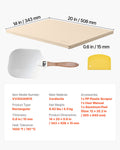 Pizza Stone 508x355mm Cordierite Rectangular 15mm + Aluminum Peel
