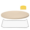 Pizza Stone, 406 mm Round Cordierite Pizza Stone, Extra Large Baking-Stone with a Durable Stand, 17 mm Thickness Heat-Resistant Cooking Cordierite, for Kitchen Oven, Baking Pizzas, BBQ Grilling