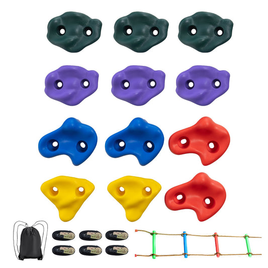 Ninja Tree Climbing Kit 12 Holds Ladder Ratchet Straps Outdoor