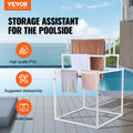 8-Bar Towel Rack Outdoor PVC Poolside Spa Bathroom White