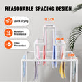 8-Bar Towel Rack Outdoor PVC Poolside Spa Bathroom White