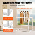 8-Bar Towel Rack Outdoor PVC Poolside Spa Bathroom White