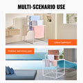 8-Bar Towel Rack Outdoor PVC Poolside Spa Bathroom White