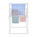 8-Bar Towel Rack Outdoor PVC Poolside Spa Bathroom White