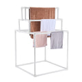 8-Bar Towel Rack Outdoor PVC Poolside Spa Bathroom White