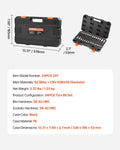Torx Bit Socket Set 34pc T6-T70 1/4 3/8 1/2 Drive Cr-V Steel Case