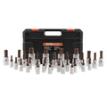 Torx Bit Socket Set 34pc T6-T70 1/4 3/8 1/2 Drive Cr-V Steel Case