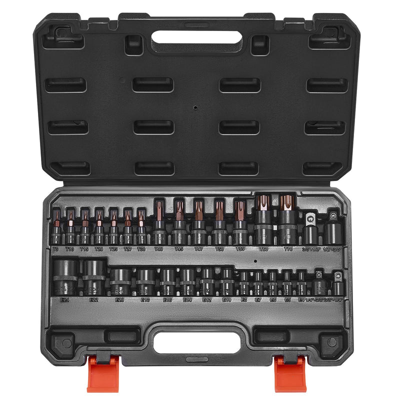 Torx Bit Socket Set 31-Piece T8-T70 E4-E24 Steel External