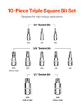 XZN Triple Square Spline Bit Socket 10 Piece M4-M18 Cr-V Steel