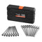 Extra Long Allen Hex Bit Socket Set, 18-Piece 3/8 inch Drive, S2 Alloy Steel and Cr-V Steel, Standard SAE and Metric 1/8-Inch-3/8-Inch, 3-12mm, with Enhanced Storage Case, for Mechanics