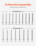 Allen Hex Bit Socket Set 18pc 3/8