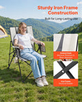 Folding Camping Chair 3 Positions 260lbs Padded High Back Armrest