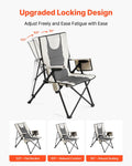 Folding Camping Chair 3 Positions 260lbs Padded High Back Armrest