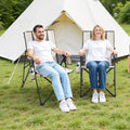 Folding Camping Chair 3 Positions 260lbs Padded High Back Armrest