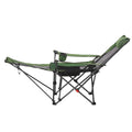 Reclining Camping Chair, 4 Adjustable Positions, Portable Folding Lounger for Adults, Mesh Beach Chair with Headrest & Foot Rest, Supports 220 lbs, Heavy Duty Camp Chairs for Patio, Green