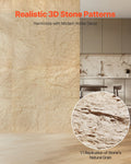 3D Wall Panels 4 Pack 120x60cm Stone Yellow PU Tiles 2.97m²