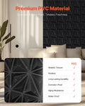 3D Wall Panels 33-Pack 30x30cm PVC Diamond Matte Black