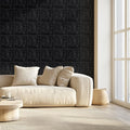 3D Wall Panels 33-Pack 30x30cm PVC Diamond Matte Black