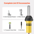 Devanti Hot Air Welder 1000W Heat Gun 50-600°C PVC Vinyl Torch Kit