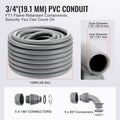 19.1mm PVC Liquid-Tight Conduit 30.5m + 10 Connectors IP65