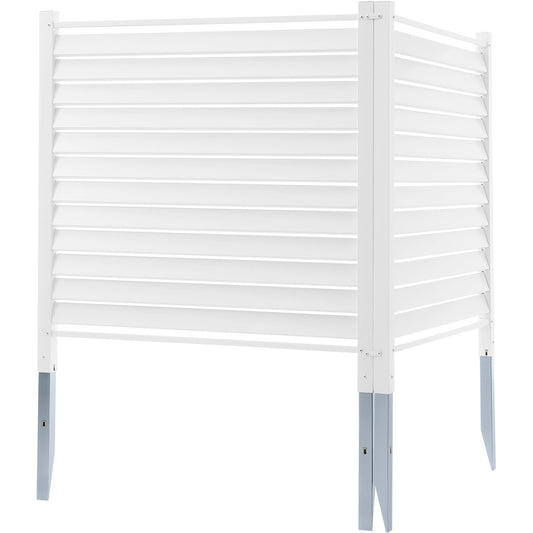 48x48cm Vinyl Privacy Fence Panels Louvered 2pc Outdoor Screen