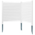 48x48cm Vinyl Privacy Fence Panels Louvered 2pc Outdoor Screen