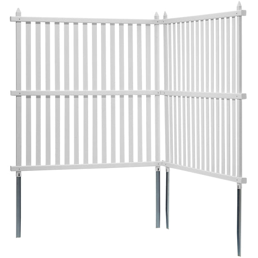 1.22m W x 1.22m H Vinyl Privacy Fence Panels, Air Conditioner Fence, Outdoor Privacy Screens for Trash Can, Pool Equipment Enclosure, Privacy Screen Kit Strip Panels (2 Panels)