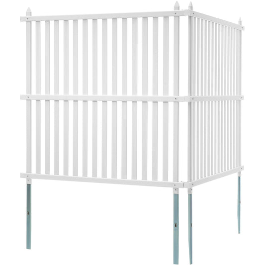 1.22m W x 1.22m H Vinyl Privacy Fence Panels, Air Conditioner Fence, Outdoor Privacy Screens for Trash Can, Pool Equipment Enclosure, Privacy Screen Kit Strip Panels (2 Panels)