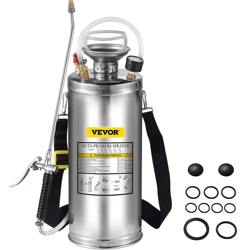 VEVOR 2Gal Stainless Steel Hand Pump Sprayer 20